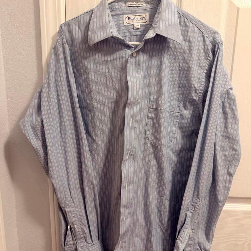 (1990-1995) Burberrys of London Pinstripe Button-Up - 15 ½ - 34/35